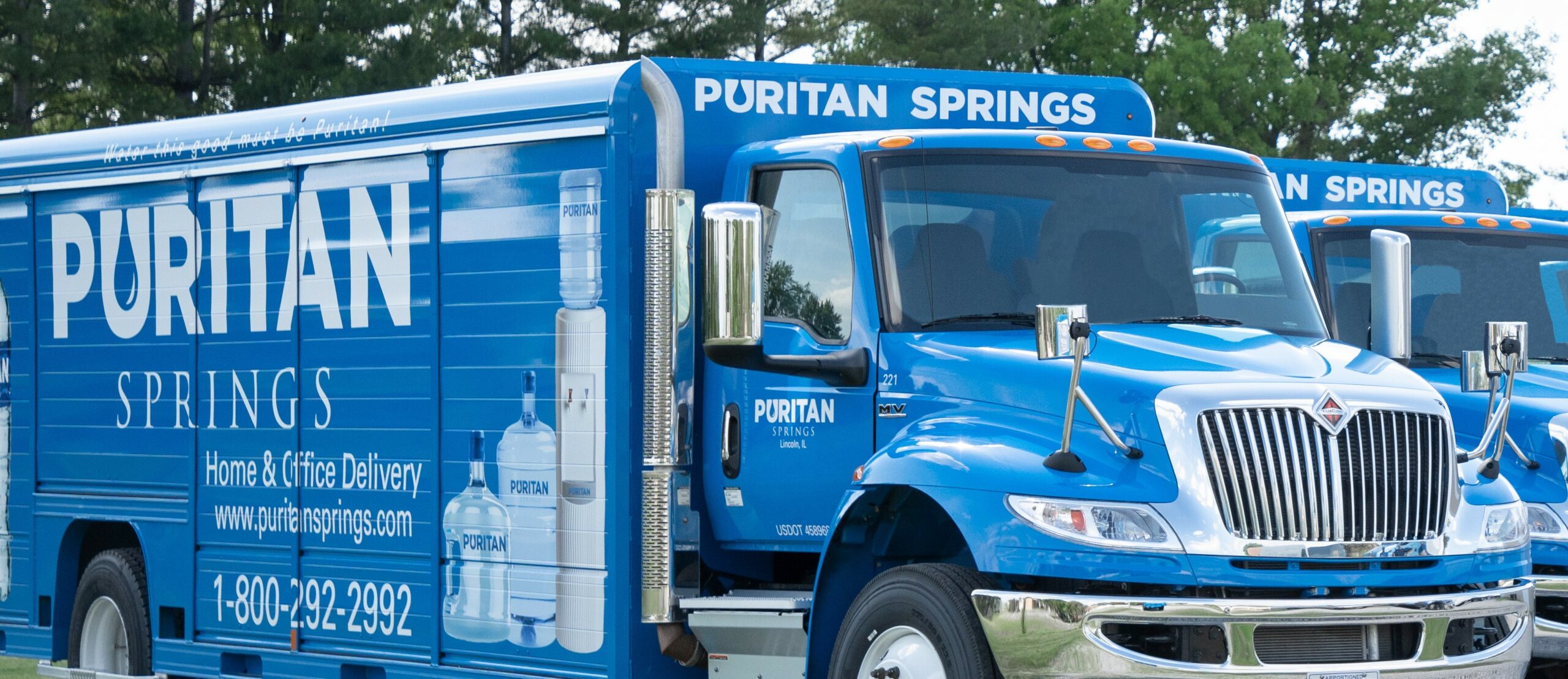 blue puritan springs delivery truck