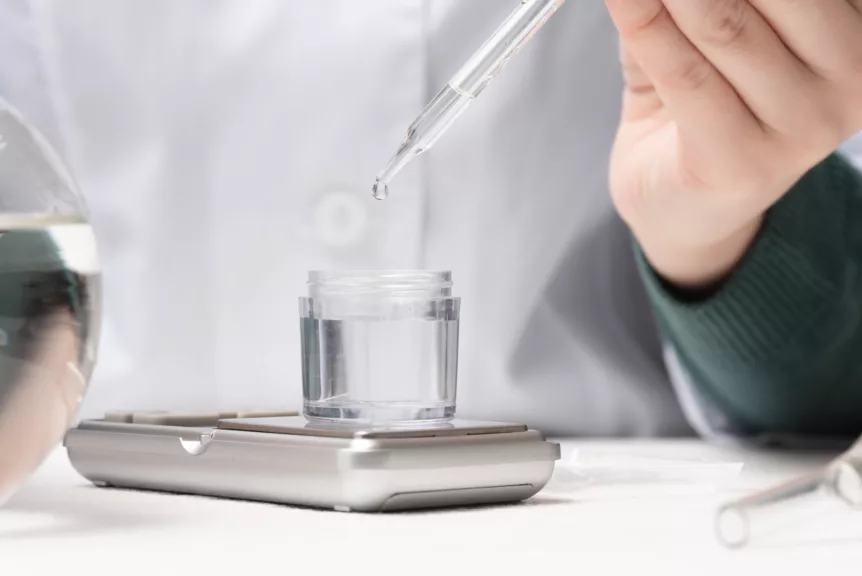 distilled water being made in a lab