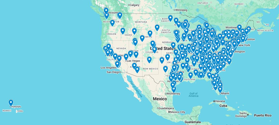 Locations Across North America